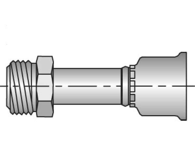 Parkrimp Permanent Male Inverted SAE 45° - Swivel - Straight 26 Series 12826