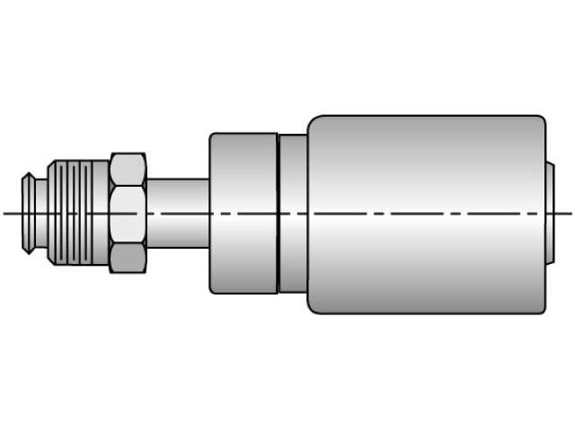 Parkrimp Permanent Male Inverted SAE 45° - Swivel - Straight HY Series 128HY