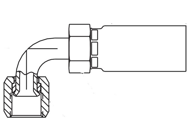 Parkrimp Permanent Female JIC 37° - Swivel - 90° Elbow - Short Drop 58 Series 13958