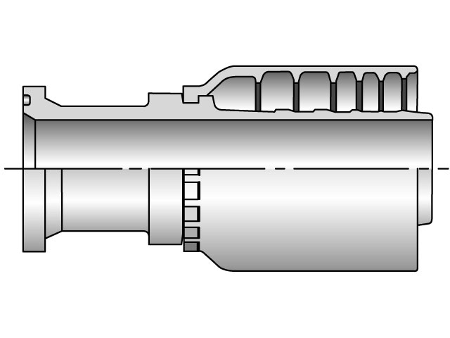 Parkrimp Permanent SAE Code 61 Flange Head - Straight (5,000 psi) S6 Series 14AS6