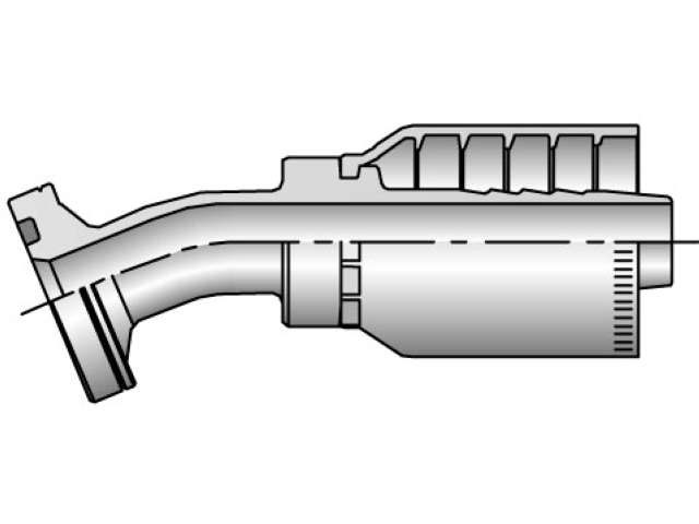 Parkrimp Permanent SAE Code 62 Flange Head - 22½° Elbow 78 Series 16B78