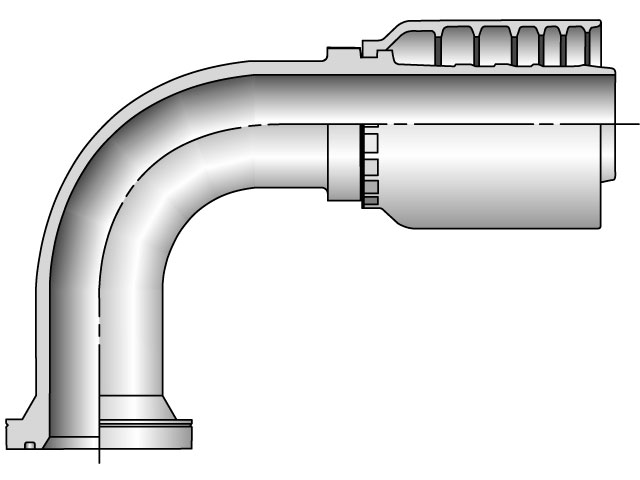 Parkrimp Permanent SAE Code 62 Flange Head - 90° Elbow S6 Series 16NS6
