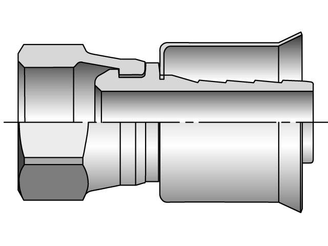 Parkrimp Permanent Female Air Brake Jounce Line - Swivel - Straight 25 Series 17B25