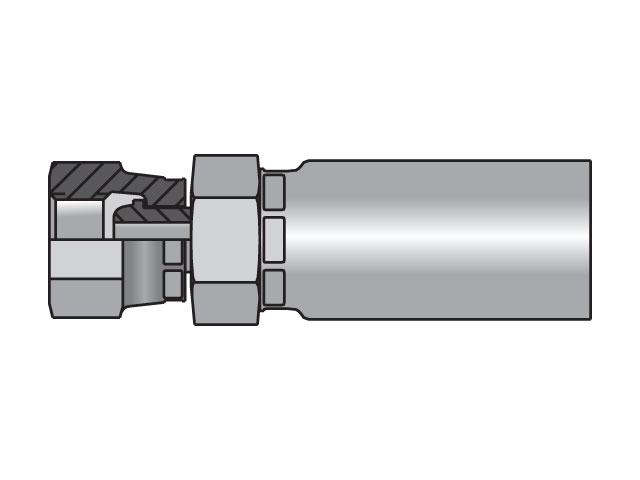 Parkrimp Permanent Female BSP Parallel Pipe - Swivel - Straight (60° Cone) 56 Series 19256