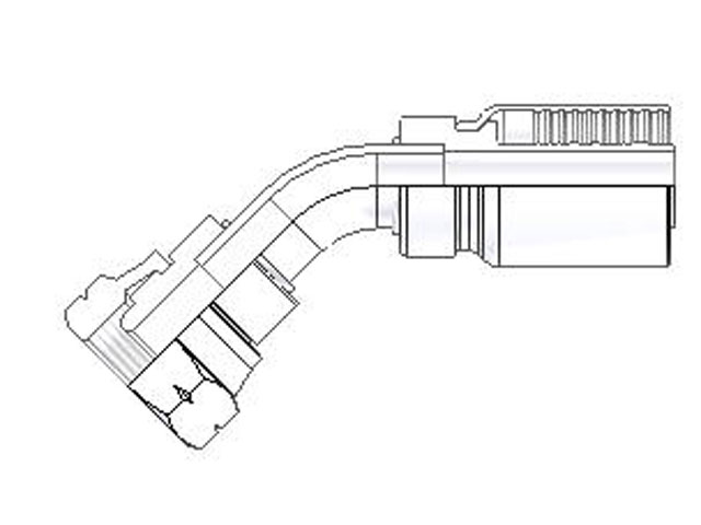 Parkrimp Permanent Female Metric L - Swivel - 45° Elbow (Ball Nose) HY Series 1C4HY