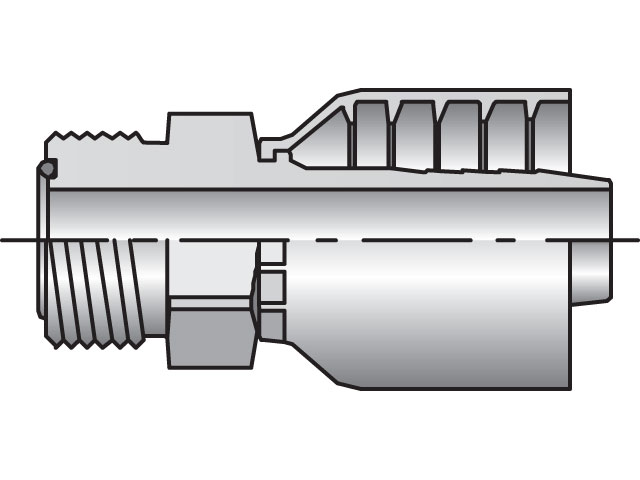 Parkrimp Permanent Male Seal-Lok - Rigid - Straight (with O-Ring) 77 Series 1J077