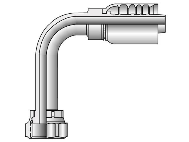 Parkrimp Permanent Female Seal-Lok - Swivel - 90° Elbow - Long Drop 77 Series 1J177