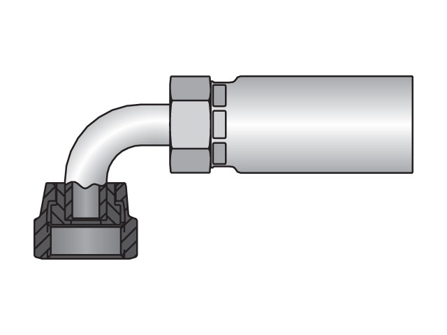 Parkrimp Permanent Female Seal-Lok - Swivel - 90° Elbow - Short Drop 58 Series 1J958H