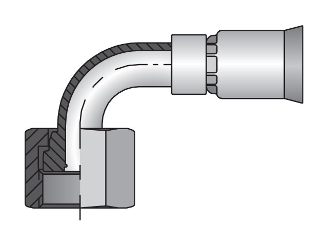 Parkrimp Permanent Female Seal-Lok - Swivel - 90° Elbow - Short Drop 91N Series 1J991N