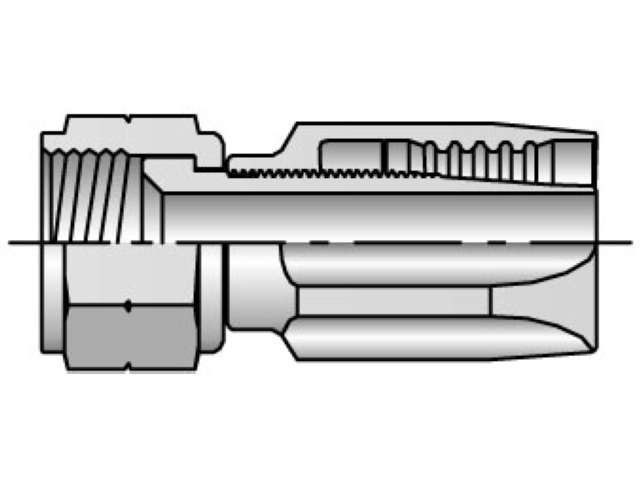 Field Attachable Shell & Nipple Female SAE 45° - Swivel - Straight 22 Series 20822