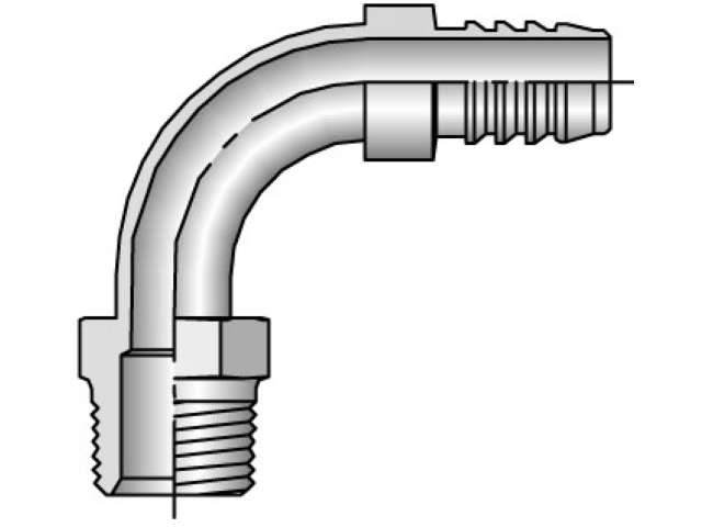 Barbed Nipple Male NPTF Pipe - Rigid - 90˚ Elbow 88 Series 2188