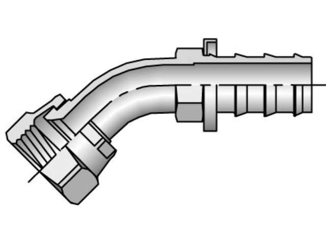 Push-Lok Barbed Female JIC 37° - Swivel - 45° Elbow - Short Drop 82 Series 33782