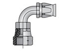Field Attachable Shell & Nipple Female SAE 45° - Swivel - 90° Elbow 90 Series 27990