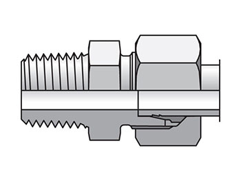 GE12LR1/2MS EO/EO-2 Straight, Male Connector - 24° Flareless / BSPT or BSPP GE12LR1/2MS EO/EO-2 Straight, Male Connector - GE-R