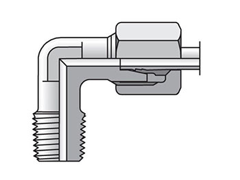 WE06LLRCF EO/EO-2 90° Elbow, Male Connector - WE-R keg