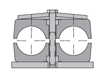 H3190/190-PP Inch Standard Twin Series 100R2 Hose Clamp Halves